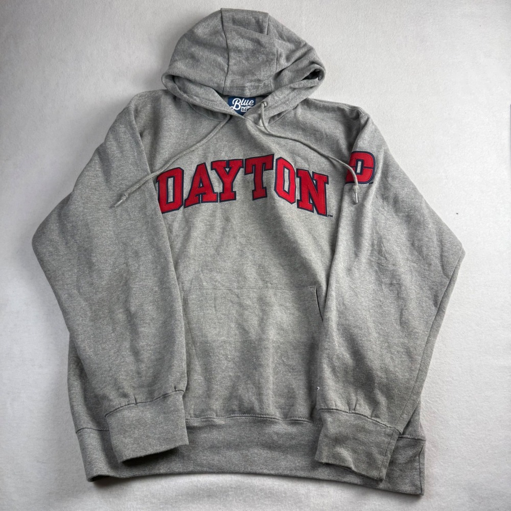 Blue 84 University of Dayton Flyers Hoodie Mens Medium Gray Pullover Sweatshirt